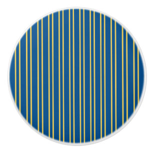 Stripes Design - Blue & Yellow - Drawer Knob