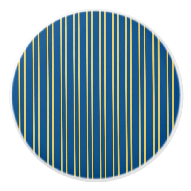 Stripes Design - Blue & Yellow - Drawer Knob (Front)