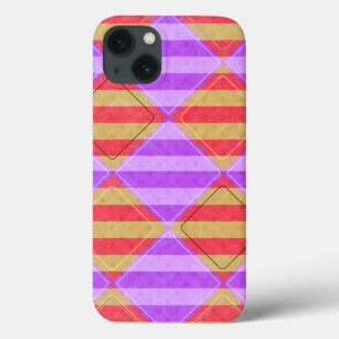Stripes, Diamonds, Spot Pattern by Shirley Taylor iPhone 13 Case