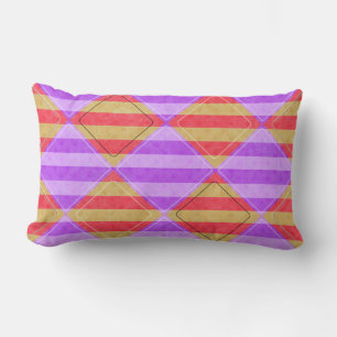 Stripes, Diamonds, Spot Pattern by Shirley Taylor Lumbar Cushion