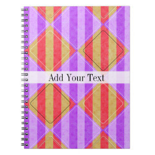 Stripes, Diamonds, Spot Pattern by Shirley Taylor Notebook