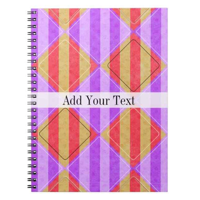 Stripes, Diamonds, Spot Pattern by Shirley Taylor Notebook (Front)