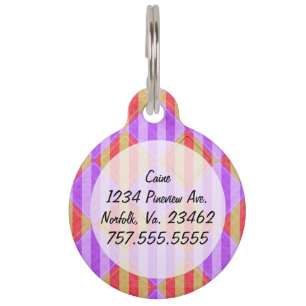 Stripes, Diamonds, Spot Pattern by Shirley Taylor Pet Tag