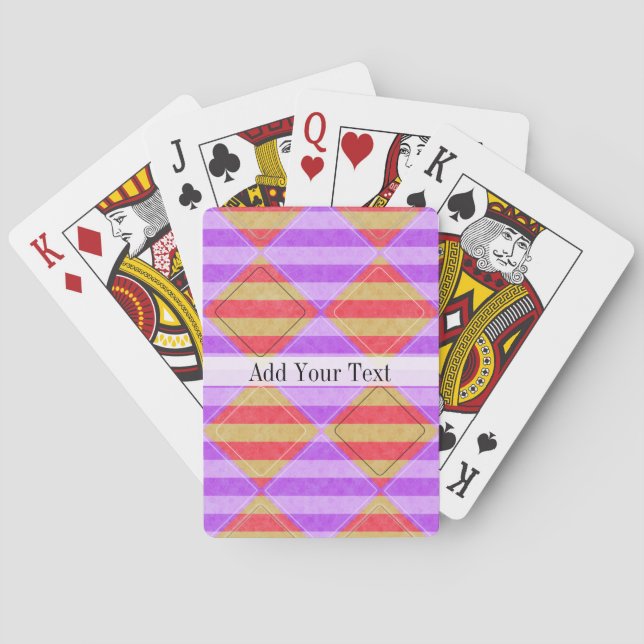 Stripes, Diamonds, Spot Pattern by Shirley Taylor Playing Cards (Back)