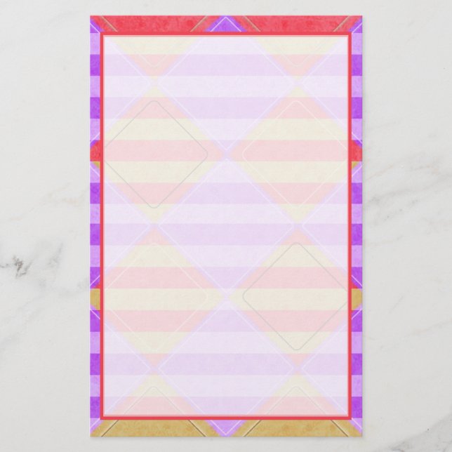 Stripes, Diamonds, Spot Pattern by Shirley Taylor Stationery (Front)