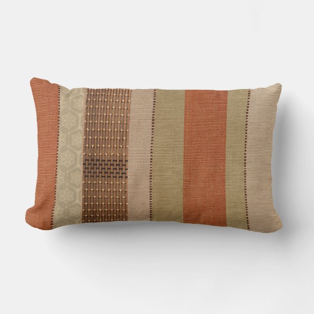 Stripes Earth Tones Throw Pillow (Front)