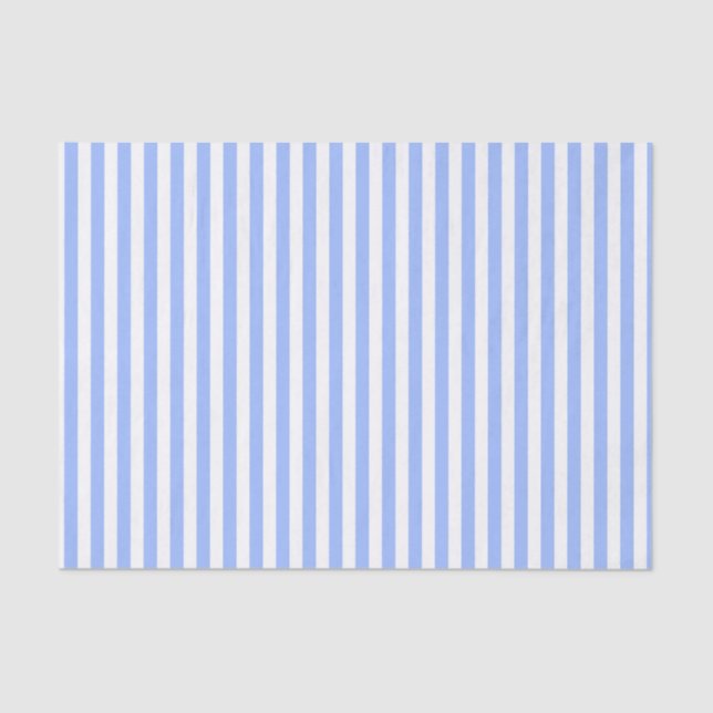 Stripes Even Light Blue and White. Tissue Paper (Front)