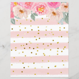 Stripes/Gold Confetti Scrapbook Paper