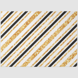 Stripes Gold Glitter Black Boho Popular Collection Tissue Paper