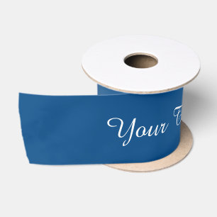 STRIPES gradients - blue + your text Satin Ribbon