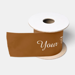 STRIPES gradients - brown + your text Satin Ribbon