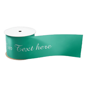 STRIPES gradients - ocean green + your text Satin Ribbon