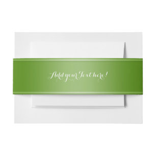 STRIPES gradients - olive green + your ideas Invitation Belly Band