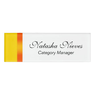 STRIPES gradients - orange yellow + your ideas Name Tag
