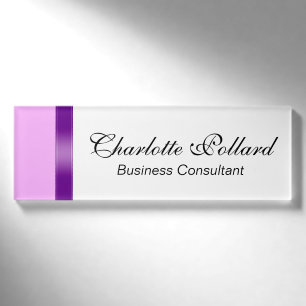 STRIPES gradients - purple violet + your idea Name Tag