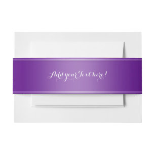 STRIPES gradients - purple + your ideas Invitation Belly Band