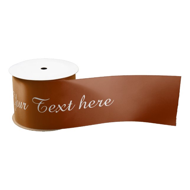 STRIPES gradients - red brown + your text Satin Ribbon (Spool)