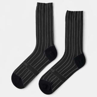 Stripes, gray on black, truly bleak classic socks