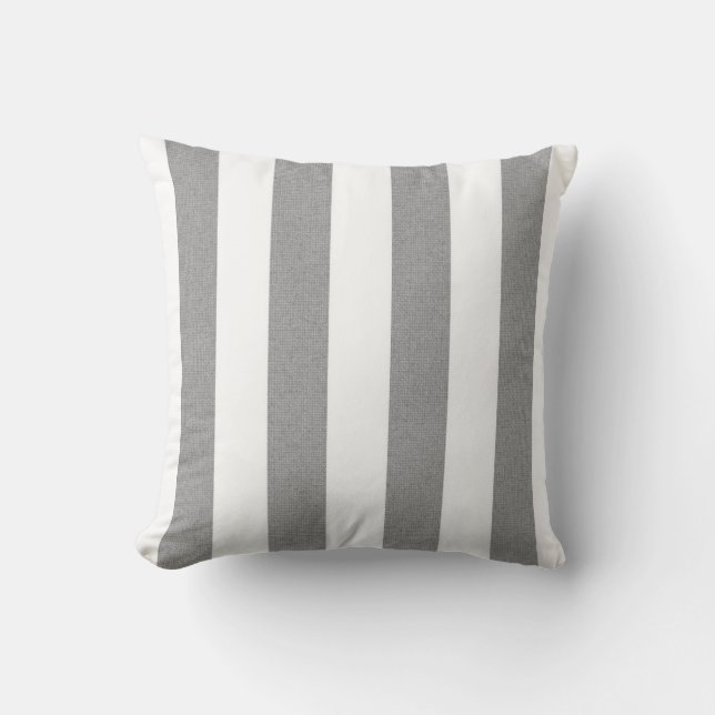 Stripes Grey and White Cushion (Front)