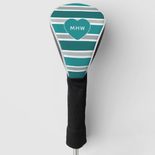 Stripes & Heart custom monogram driver cover