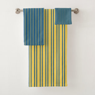 Stripes in Blue and Yellow - Towel Set