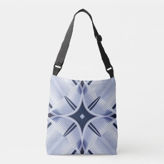 Stripes in harmony blue and grey crossbody bag