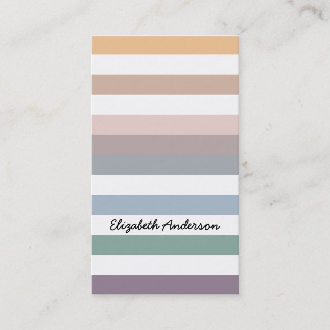 Stripes In Hot Fall Natural Beach Colours Business Card (Front)