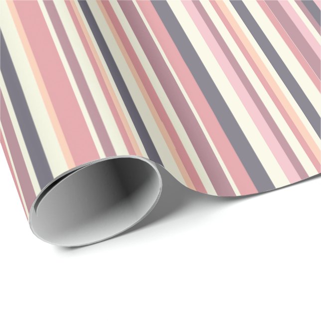 Stripes in muted tones wrapping paper (Roll Corner)