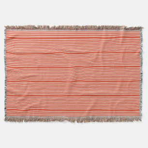 Stripes in natural colours warm red and pale pink throw blanket