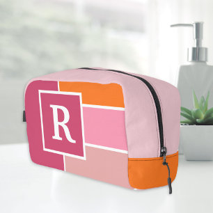 Stripes in pink, white and orange with Monogram Dopp Kit