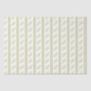 Stripes Leaves Green Wrapping Paper
