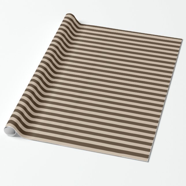 Stripes - Light Brown and Dark Brown Wrapping Paper (Unrolled)
