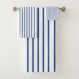Stripes Modern Indigo Minimalist Elegance Bath Towel Set