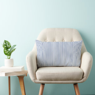 Stripes Modern Indigo Minimalist Elegance Lumbar Cushion