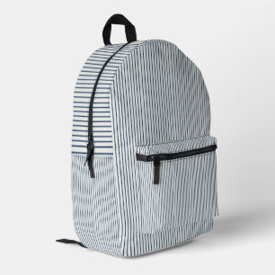Stripes Modern Indigo Minimalist Elegance Printed Backpack