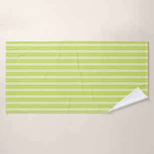 Stripes - Monochromatic Shades of Lime - Towel Set