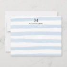 Stripes Monogram Baby Blue Watercolor Modern Chic