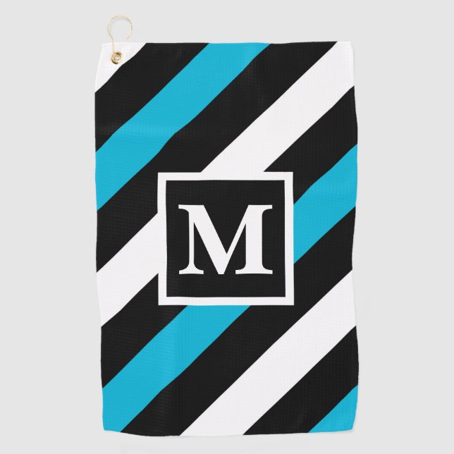 Stripes Monogram Golf Towel (Front)