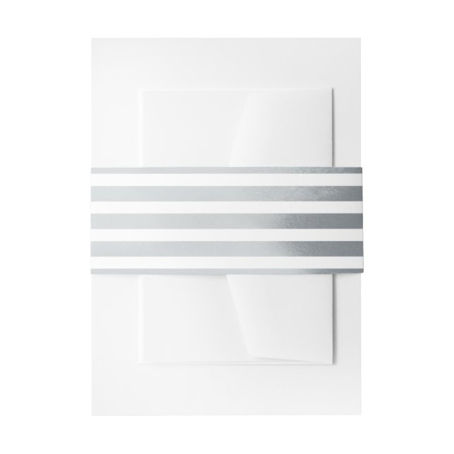 Stripes nautical wedding invitation  belly band (Front Example)