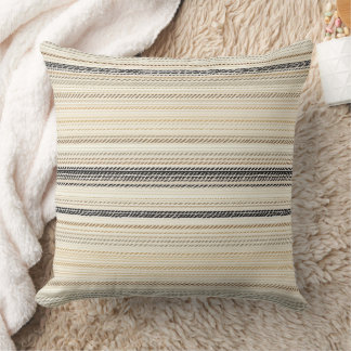 Stripes Neutral Dashed Line Accent Cushion