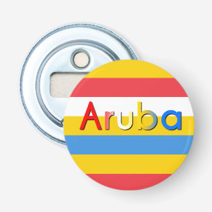 Stripes of Aruba Flag Colours Bottle Opener