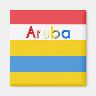 Stripes of Aruba Flag Colours Magnet