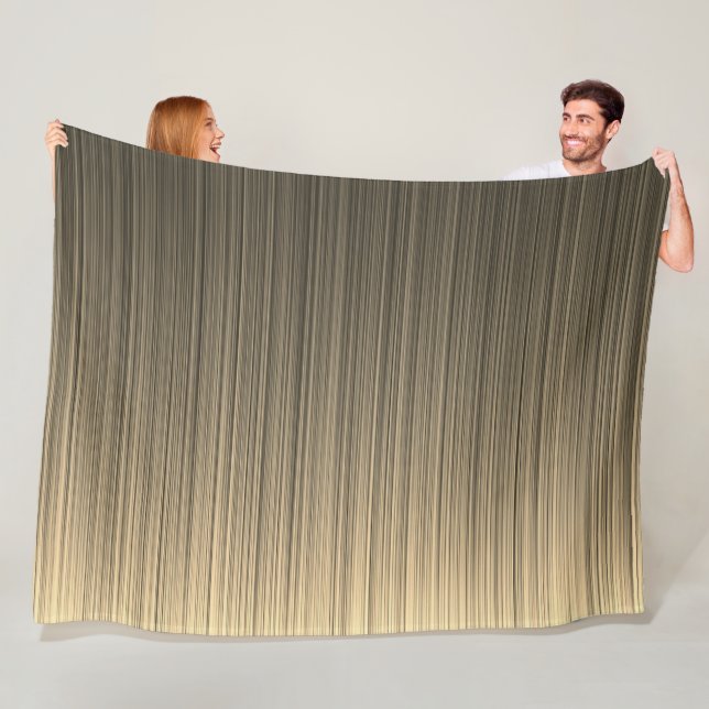 Stripes of Brown and Cream Fleece Blanket (In Situ)