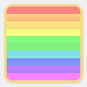 Stripes of Colour Horizontal Bright Colourful Simp Square Sticker