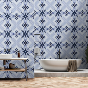 Stripes of harmony blue and grey wallpaper