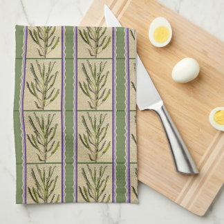 Stripes of Kalanchoes on Moss Green Kitchen Towels