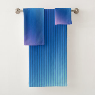 stripes , ombre , pink gradient bath towel set
