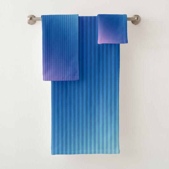 stripes , ombre , pink gradient bath towel set (Insitu)