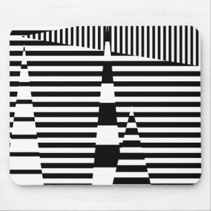 Stripes on Stripes in Black and White Mouse Pad