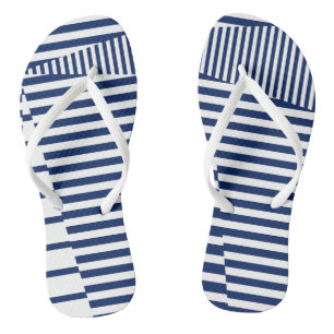 Stripes on Stripes in Blue and White Thongs